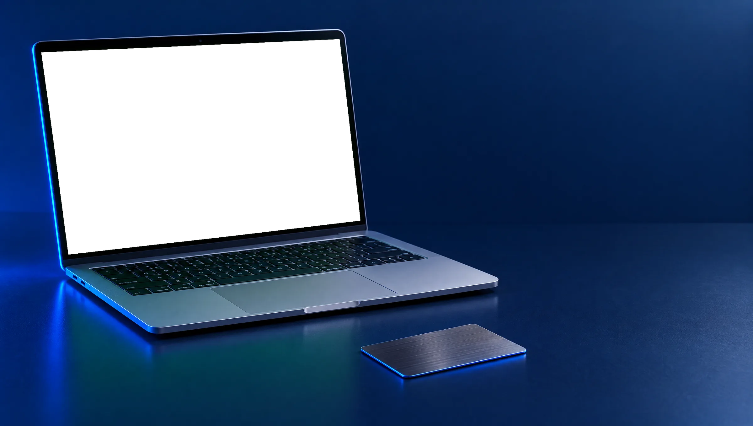 A laptop on a navy desk running the BROWSR member space, a titanium membership card beside it
